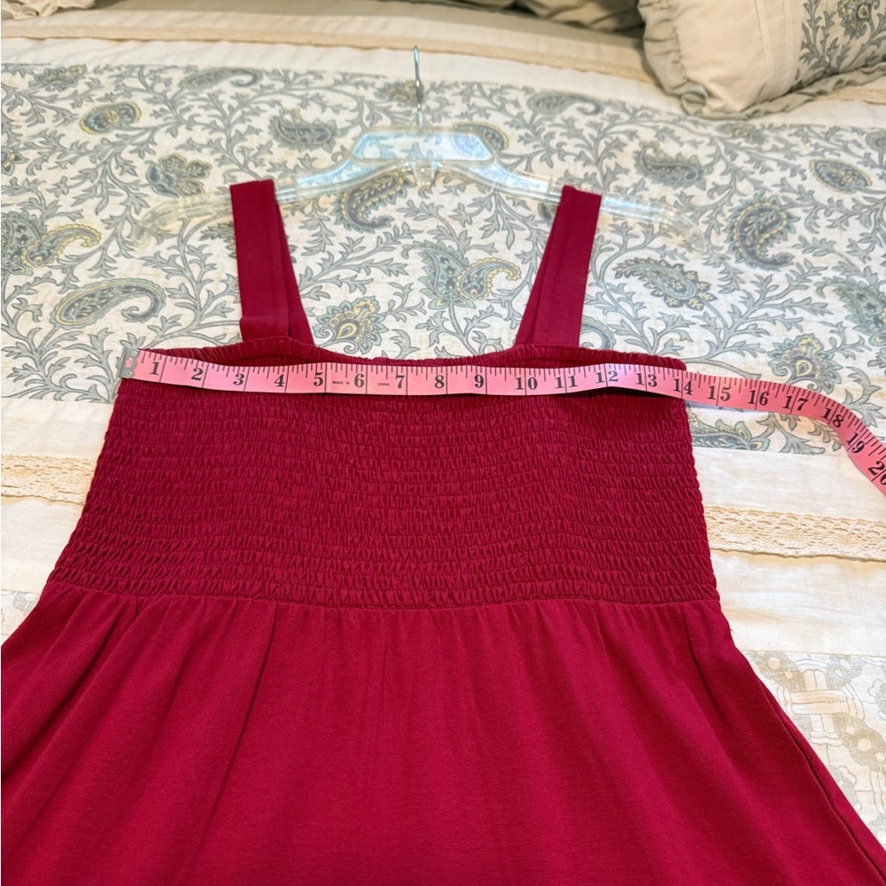 LOFT Burgundy Smocked Dress - Picture 5 of 8
